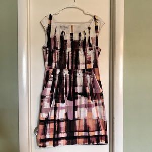 Abstract Paint Pattern Sheath Dress